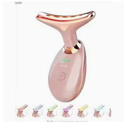 EMS neck lifting and tightening device in rose gold for skin rejuvenation from BloomRitual Store.